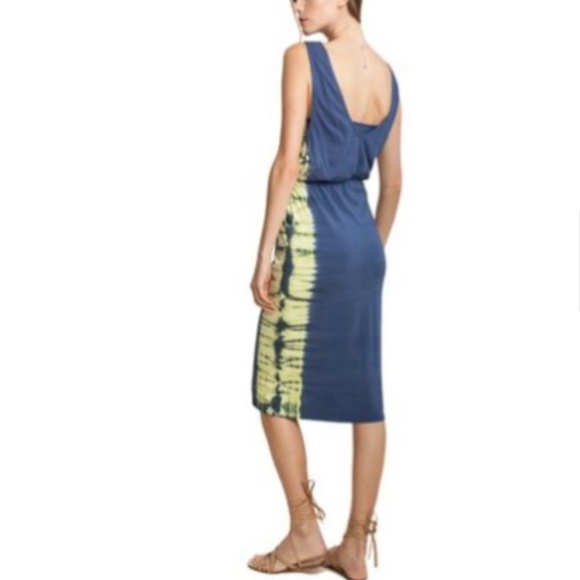 Splendid Kaleidoscope Midi Dress Navy Tie Dye Size Large - Picture 2 of 6
